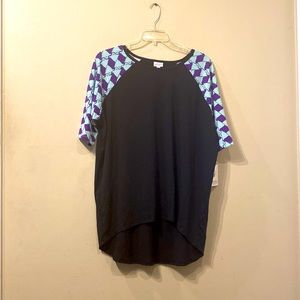 Unisex  Black Lularoe Irma Shirt Tunic Halloween Spooky Ghost Print sz L NWT